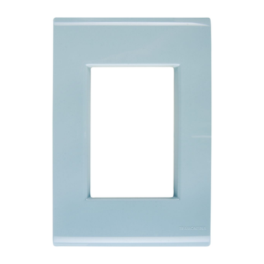 PLACA 3 POSTOS 4X2 TRAMONTINA LIZ AZUL JEANS AZ JEANS