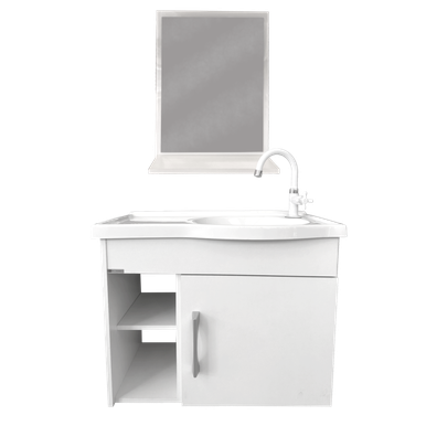 KIT RORATO PARA BANHEIRO ARMÁRIO PIA E ESPELHO TURIM 55,5 CM 02-TB