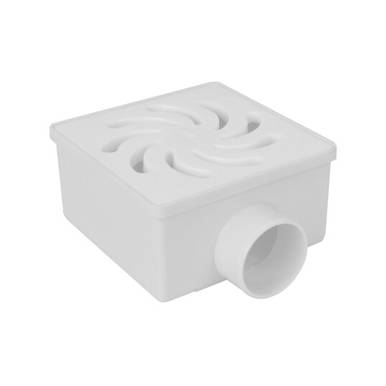 RALO SIFONADO QUADRADO COM GRELHA DE PVC BRANCO VORTICE  N 20 100 X 52 X 40 AMANCO