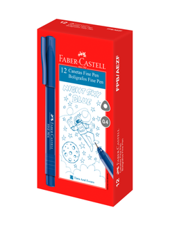 CANETA FINE PEN 0,4MM - COLORS - AZUL ESC - CX 12 - FABER