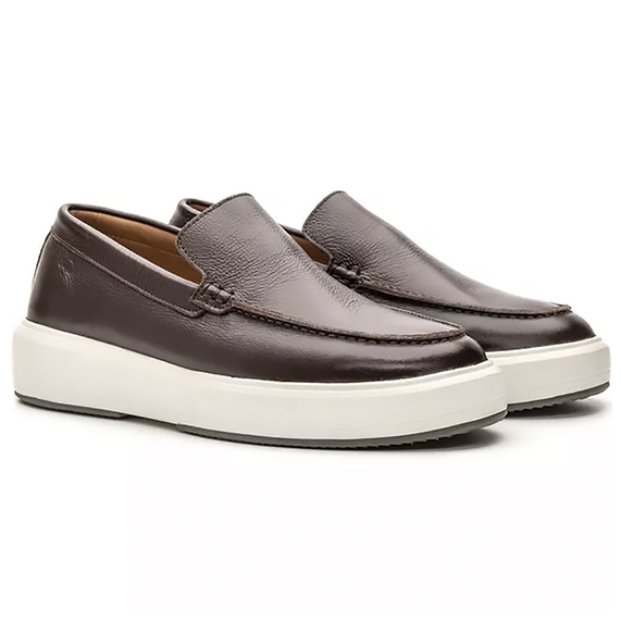 MOCASSIM MASCULINO CASUAL COURO FLOATER CAFÉ PADRÃO