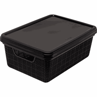 CESTO ORGANIZADOR JUTA C/TAMPA 5L- 3177 - PRETO - UN - JAGUAR