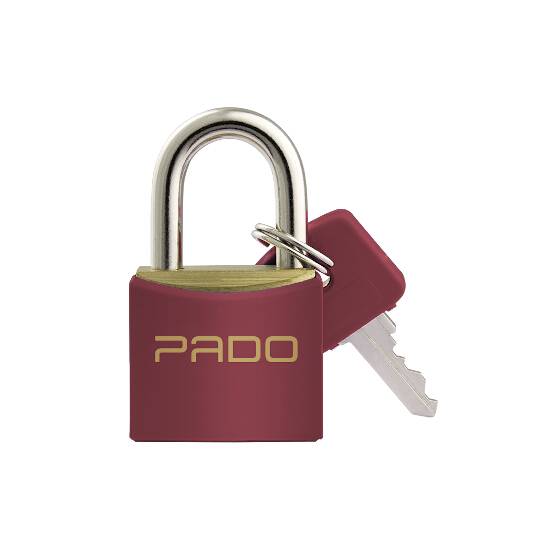 CADEADO COM CHAVE E CAPA PLÁSTICA PADO 25 MM MAGENTA