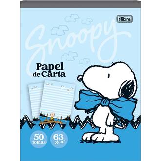 CADERNO COLADO PAPEL CARTA 50FLS - 395447 - SNOOPY - UN - TILIBRA