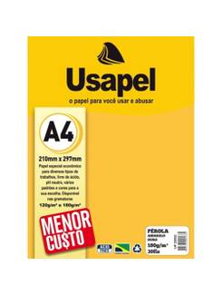 PAPEL PEROLA 180G 30FL A4 25052 - AMARELO OURO - UN - USAPEL