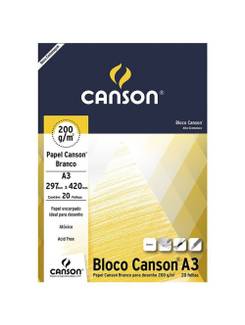 BLOCO DESENHO 200G A3 20FL - BRANCO - UN - CANSON