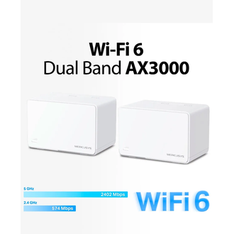 CONJUNTO ROTEADOR WIFI MESH C/2 - HALO H80X - AX3000 - BRANCO - UN - MERCUSYS