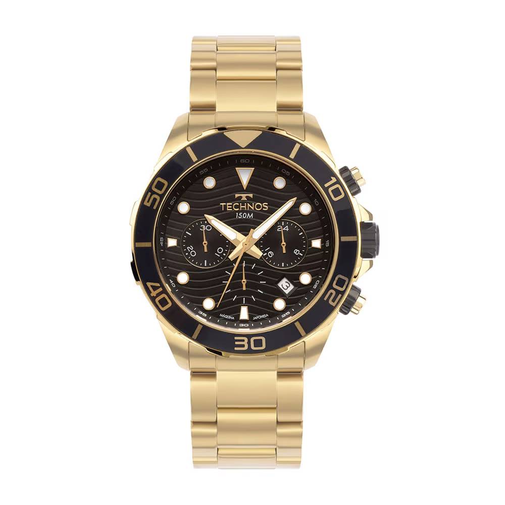 Kit Technos Masculino Acqua Dourado e Preto