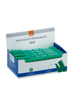 MARCADOR PINCEL PERMANENTE RECARREGAVEL - VERDE - CX 12 - BRW