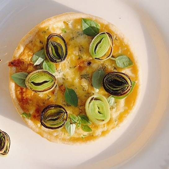 Mini quiche de alho-poró