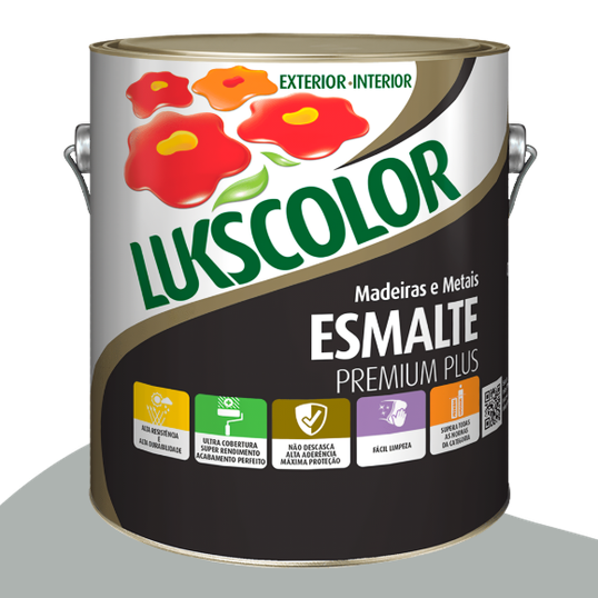 ESMALTE SINTÉTICO LUKSCOLOR BASE SOLVENTE ALTO BRILHO PLATINA 3.6L