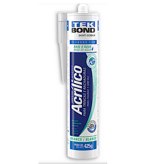 SILICONE TEKBOND ACRÍLICO PARA TRINCAS E RACHADURAS BRANCO 425g