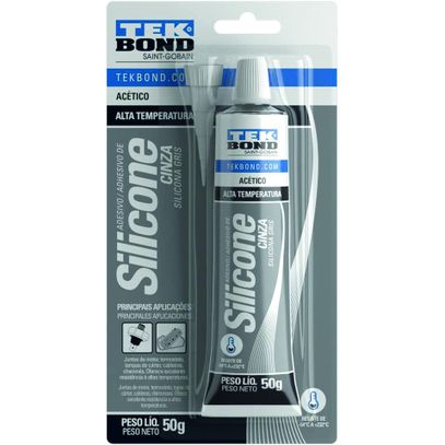 SILICONE TEK BOND ALTA TEMP 50g CINZA