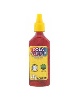 COLA COLORIDA C/GLITER 23G - VERMELHO - CX 12 - ACRILEX