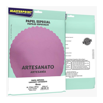 PAPEL LAMINADO A4 250G 10FL 302070043 - ROSA - UN - MASTERPRINT