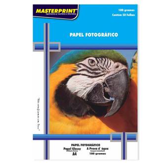 PAPEL GLOSSY 180G 50FL A4 302010004 - UN - MASTERPRINT