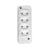 TOMADA BARRA NBR 2P 10A(4x)QUADRUP BRANCA TECHNA