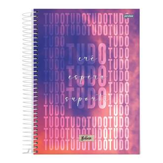 CADERNO UNIV CAPA DURA 1X1 80FLS - BELIEVE - PCT 4 - JANDAIA