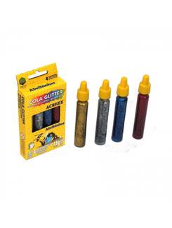 COLA COLORIDA C/GLITER 4 CORES 15G CADA - PCT 6 - ACRILEX