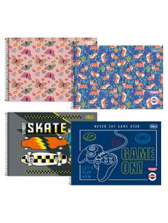 CADERNO DESENHO CAPA DURA 80FLS - ESPIRAL - PEPPER - PCT 4 - TILIBRA