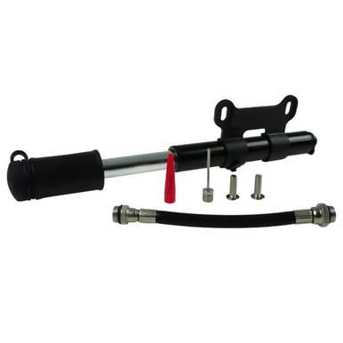 MINI BOMBA MANUAL COM EXTENSOR PARA PNEU DE BICICLETA