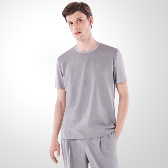 CAMISETA MASCULINA RICARDO ALMEIDA RECORTE TAILOR AIR CINZA