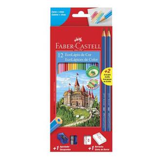 LAPIS DE COR ECOLAPIS 12 CORES + KIT ESCOLAR FABER - C/12 - UN - FABER
