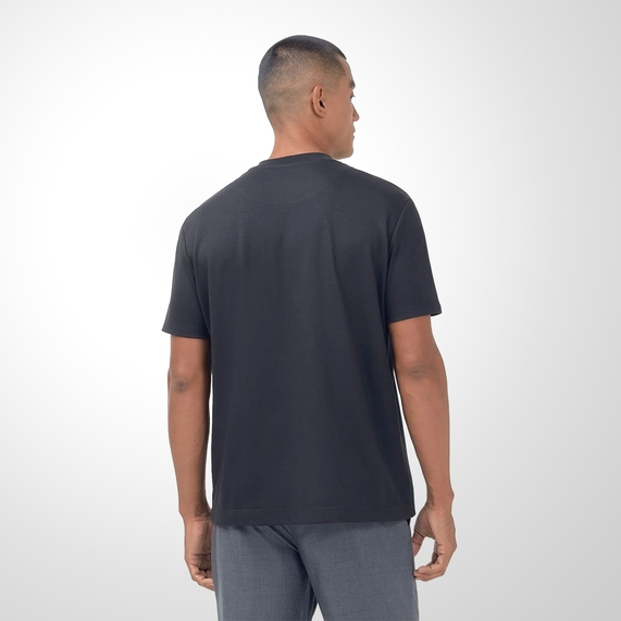 CAMISETA OFICINA RESERVA MASCULINA GOLA MÉDIA FIO PIMA PRETA