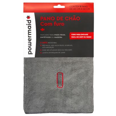 PANO CHAO COM FURO 60cm x 50cm  CINZA POWERMAID