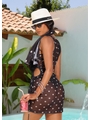 SAÍDA DE PRAIA DRESS FRANZIDO LATERAL NO TULE PRETA COLEÇÃO PÉTIT POÁ - 2