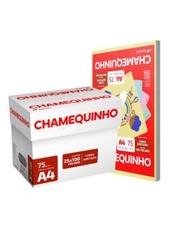 PAPEL CHAMEQUINHO  75G 100FLS - 4 CORES - A4 - CX 25 - CHAMEX