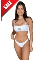 BIQUÍNI BRASIL CORE BORDADO TOP FAIXA CALCINHA ASA DELTA BRANCO - SALE - 1