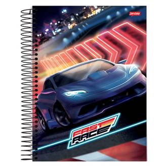 CADERNO UNIV CAPA DURA 1X1 80FLS - FAST RACE - UN - JANDAIA