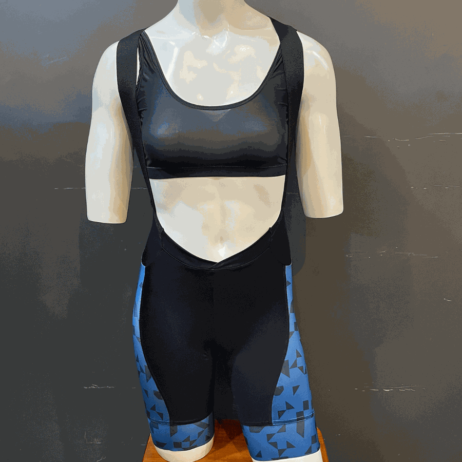 Bretelle All Over Feminino Preto e Azul