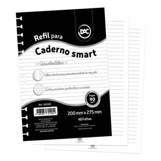 REFIL PAUTADO UNIV SMART 48FL - 1833RE - BRANCO - PCT 10 - DAC