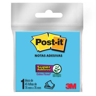 POST IT BLOCO ADESIVO 654 45F - 76X76 - AZUL - UN - 3M