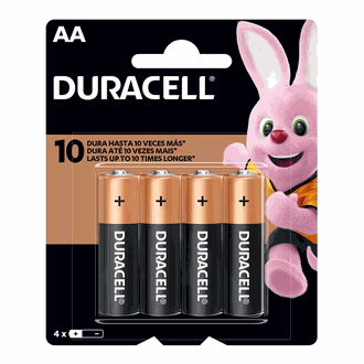 PILHA ALCALINA PEQUENA AA COM 4 UNIDADES - UN - DURACELL