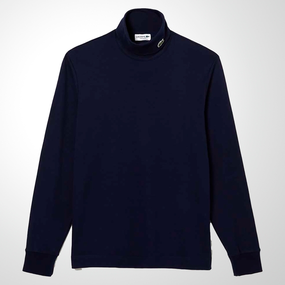 CAMISETA MASCULINA GOLA ALTA MANGA LONGA MARINHO LACOSTE