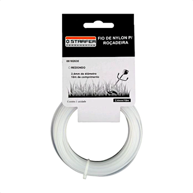 FIO DE NYLON PARA ROÇADEIRA STARFER 2.4MM X 10M