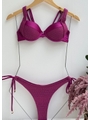 BIQUÍNI MEIA TAÇA CALCINHA DE AMARRAR ROXO FÚCSIA COLEÇÃO PURO AMOR DROP 1 - 4