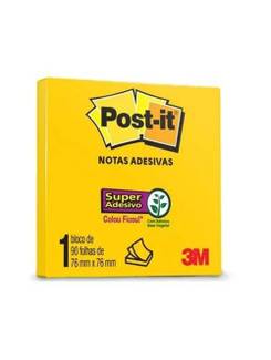POST IT BLOCO ADESIVO 654 90F - 76X76 - AMARELO SOL - UN - 3M
