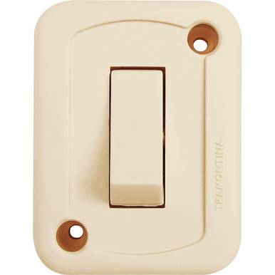 INTERRUPTOR DE SOBREPOR TRAMONTINA 1 TECLA 10A 250V BRANCO REF. 57400/106