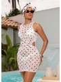 SAÍDA DE PRAIA DRESS FRANZIDO LATERAL NO TULE BRANCA COLEÇÃO PÉTIT POÁ - 1