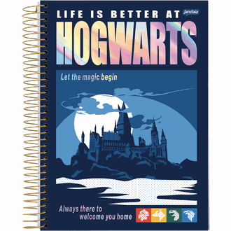 CADERNO UNIV CAPA DURA 10X1 200FLS - HARRY POTTER - UN - JANDAIA