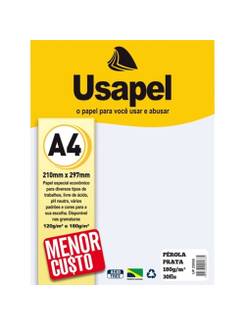 PAPEL PEROLA 180G 30FL A4 25055 - PRATA - UN - USAPEL