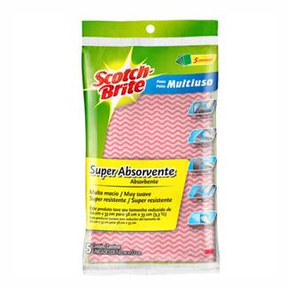 PANO MULTIUSO C/5 UND HB004796478 - 58X33CM - ROSA - UN - SCOTCH-BRITE