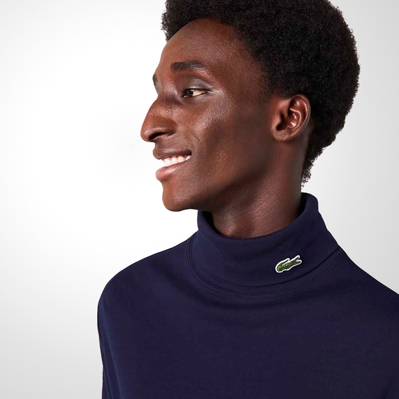CAMISETA MASCULINA GOLA ALTA MANGA LONGA MARINHO LACOSTE
