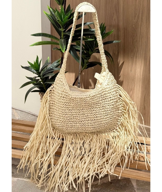 BOLSA DE PALHA CRU FRANJA DESPOJADA