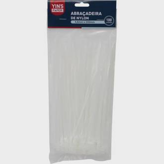 ABRACADEIRA NYLON 4,8X200 PCT-100 - YP7369 - BRANCA - UN - YINS