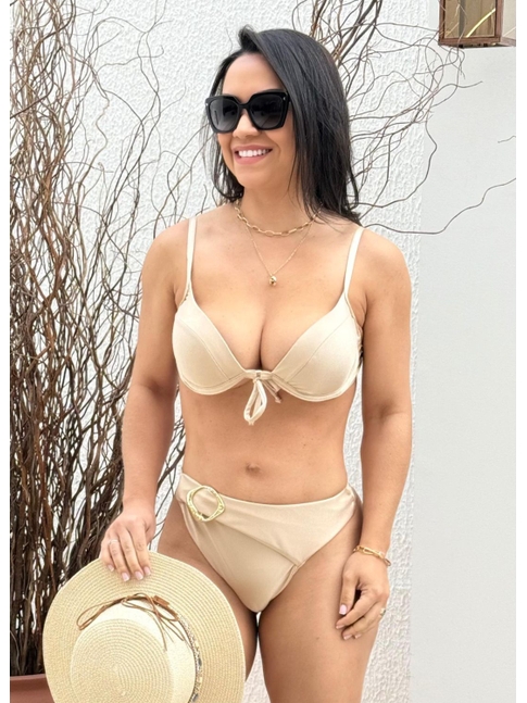 BIQUÍNI MEIA TAÇA DE AMARRAR CALCINHA ORGANIC NUDE COLEÇÃO RELÂMPAGO